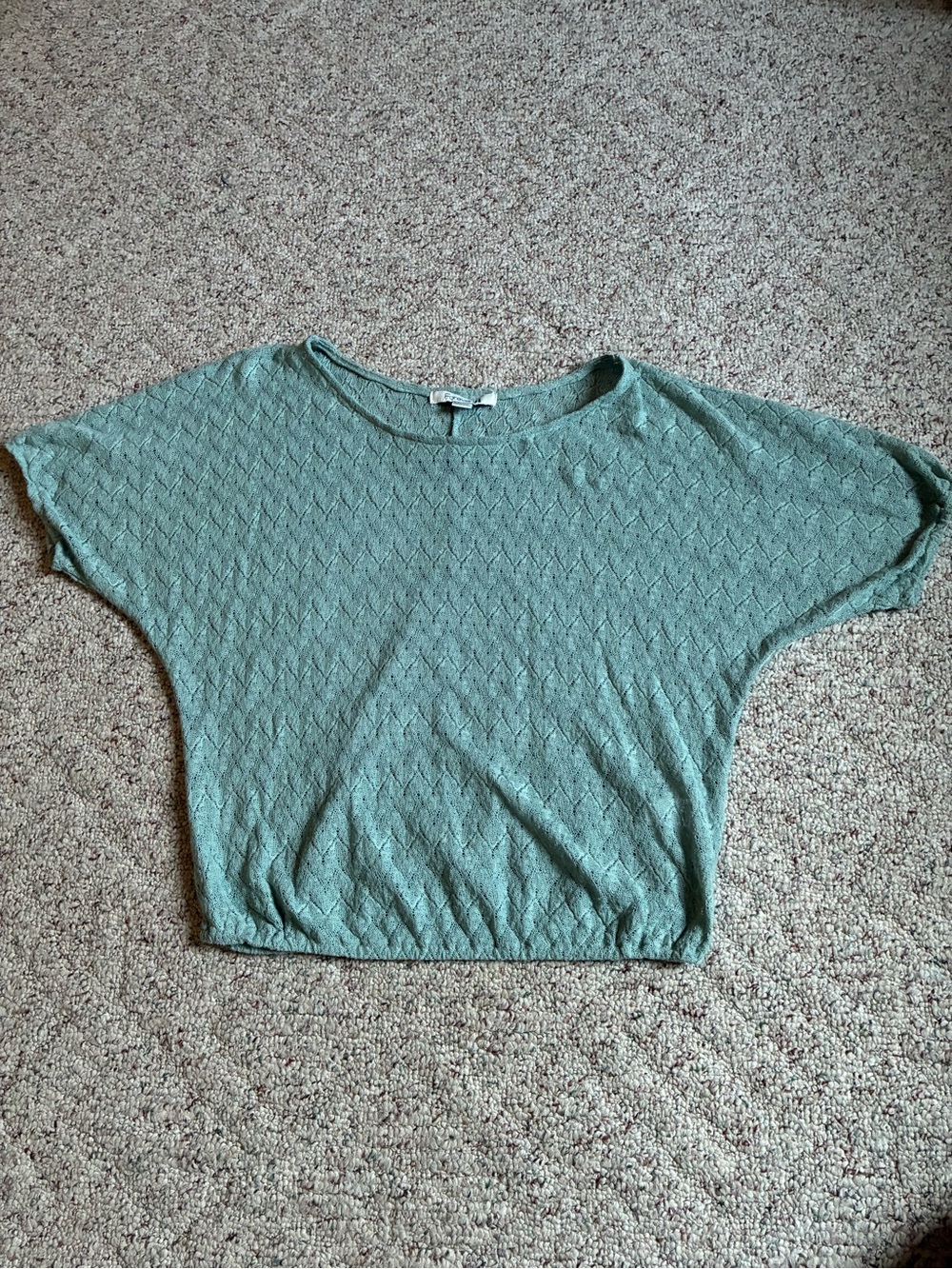 Forever 21 Light Sage Green Knit Boxy Top